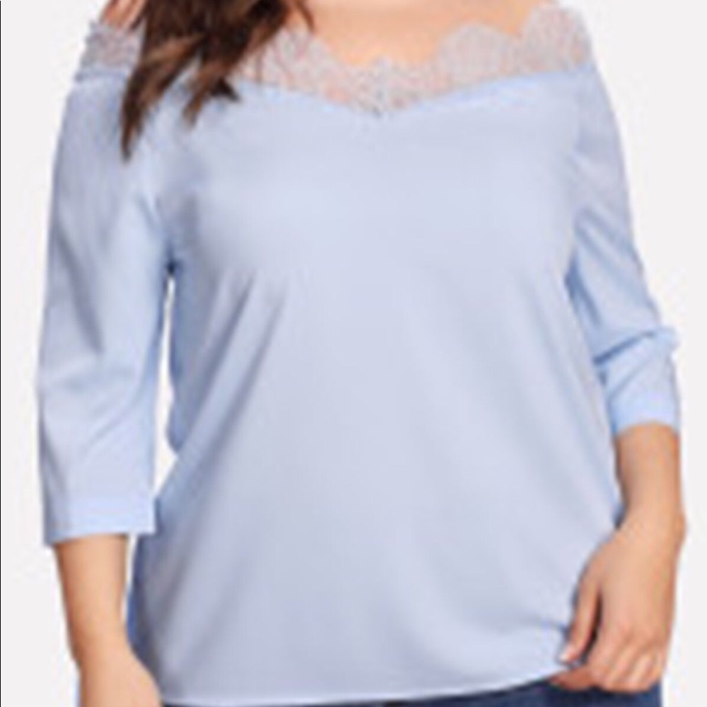 Plus Size Lace Off-the-shoulder Top